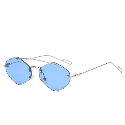 Rimless Diamond Sunglasses Square Women Men Retro Sun Glasses Brand Designer Eyewear UV400 Shades Oculos Female Gafas