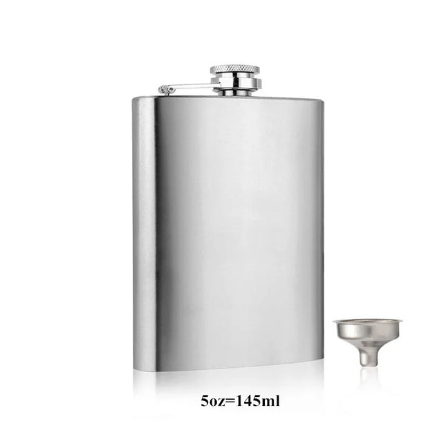 LMETJMA 1 4 5 6 7 8 9 10 oz Stainless Steel Hip Flask with Funnel Pocket Hip Flask Alcohol Whiskey Hip Flask Screw Cap KC0139