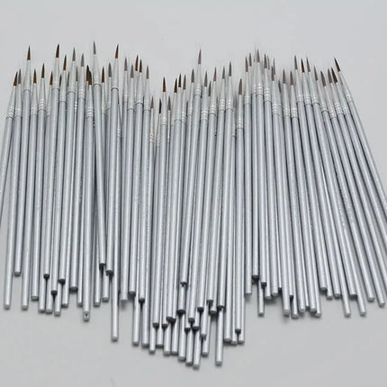 10pcs/set nylon hair Silver rod hook line pen painting brush children DIY art supplies Stationery watercolor brush paintbrush