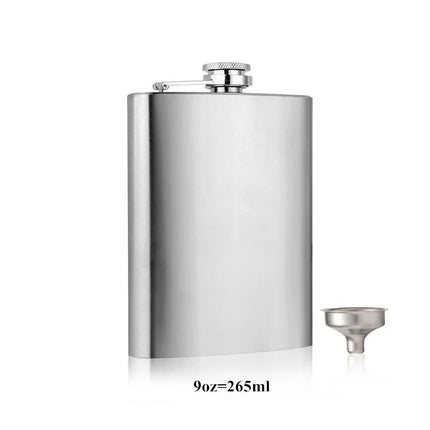 LMETJMA 1 4 5 6 7 8 9 10 oz Stainless Steel Hip Flask with Funnel Pocket Hip Flask Alcohol Whiskey Hip Flask Screw Cap KC0139