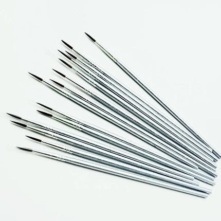 10pcs/set nylon hair Silver rod hook line pen painting brush children DIY art supplies Stationery watercolor brush paintbrush