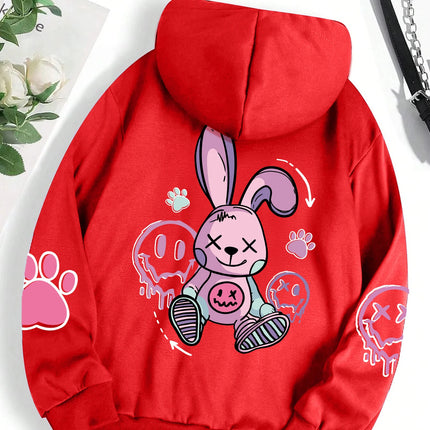 Hip Hop Street Casual Printed Female Hoodies Fashion Hoodie Oversize Loose New Sweatshirts Autumn Warm Fleece Clothing