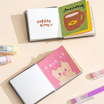 3Pcs Mini Drawing Book Square Watercolor Sketchbook Thick Paper 3 Book Painting Paper Work Relaxation Art Supplies