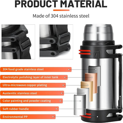 Large Capacity Flasks Water Bottle Stainless Steel Thermos Bottle VacuumInsulated Water Outdoor travel Bottle Cup Keeping Warm