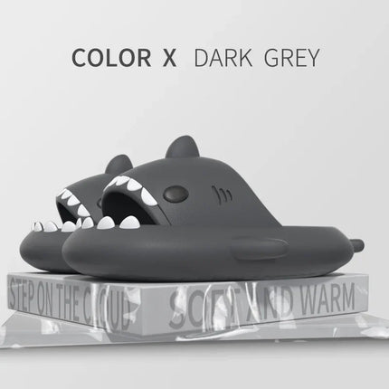 Women Cartoon Shark Slippers Men Indoor Bathroom Slides Summer Couple Fashion Flat Shoes Sandals Home Soft EVA Beach Flip Flops