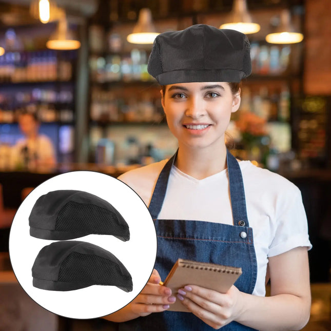 2pcs Cook Hat Worker Hat Reusable Washable Food Service Hair Net Cap Worker Hat Chef Accessory for Chef Cook Sushi Waiter
