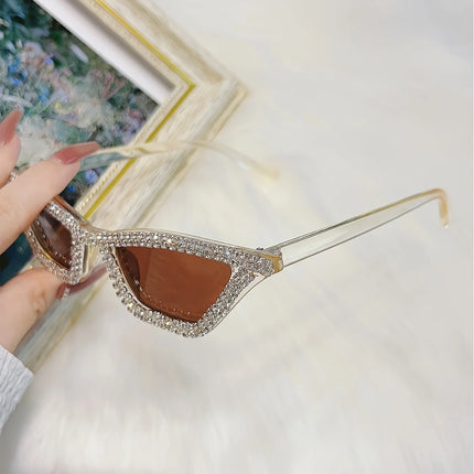 1PC Rhinestone Sunglasses Party Glasses Cat eye Sunglasses Cat eye Glasses Eyewear for Women Men Bar sunglasses