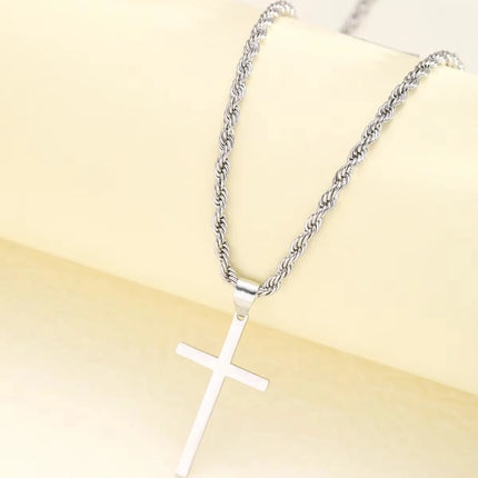 Men's and women's new cross pendant necklace, minimalist gold jewelry, men's and women's necklace