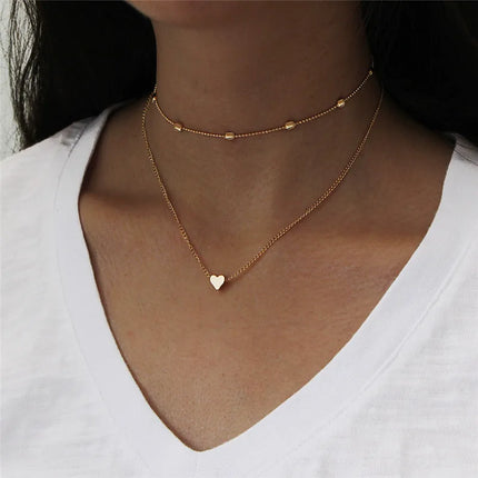 Simple Pearl Beads Chic Exquisite Necklace Gold Color Thin Chain Minimalist Charm Collar Jewelry Women