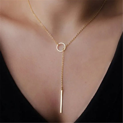 Simple Pearl Beads Chic Exquisite Necklace Gold Color Thin Chain Minimalist Charm Collar Jewelry Women