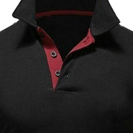 Men's Solid Color Short Sleeve T-Shirt Collar Polo Comfortable Breathable Fashion Basic Fit for Spring/Summer