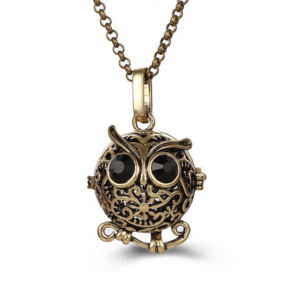 New Charm Mexico Chime Hollow Angel Wings Vintage Necklace Jewelry Music Ball Aroma Pendant For Women Summer Fashion Accessories