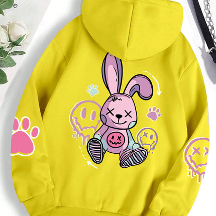 Hip Hop Street Casual Printed Female Hoodies Fashion Hoodie Oversize Loose New Sweatshirts Autumn Warm Fleece Clothing