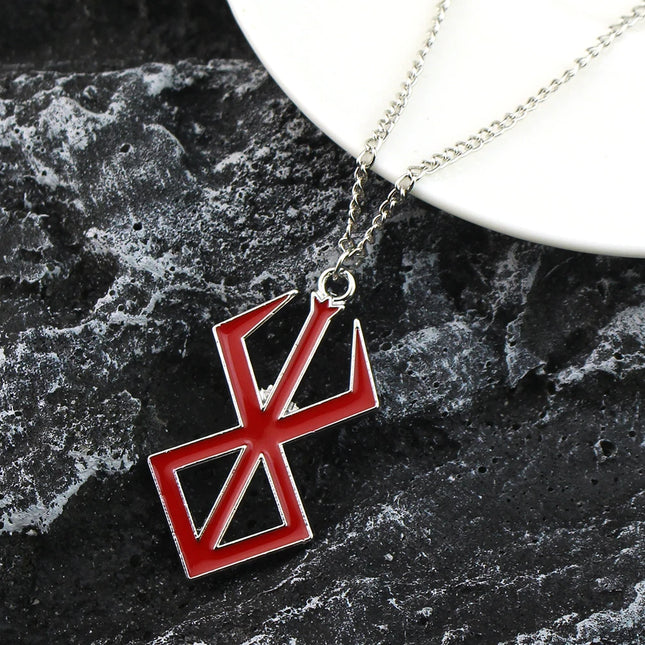 Berserk Symbol Pendant Necklace The Mad Warrior of Norse Viking Mythology Mens Hip Hop Jewelry