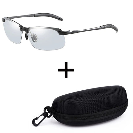 Fashion Half Frame Photochromic Sunglasses Men Women Classic Chamelon Polarized Sun Glasses Male Vintage Fishing Driving Shades