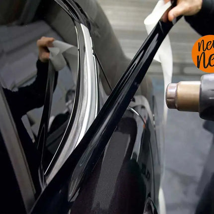 Glossy Black Vinyl Wrap Strip Tape Car Wrap Foil For Window Trim Door Protection Film 3/5/7/10 CM