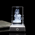 with silver LED Base / 3D 5x5x8cm 1-2 Face