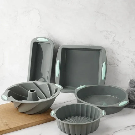 3D Pastry Silicone Cake Mold Baking Set Tools For Cake Pan Kitchen Fluted Tube Savarin Chiffon Pan Bakeware Airfryer Accessories