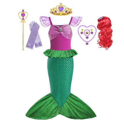 New Girl Dresses Princess Costume Kids Mermaid Cosplay Costume Kids Carnival Birthday Party Prom Costume Party Dresses For girls