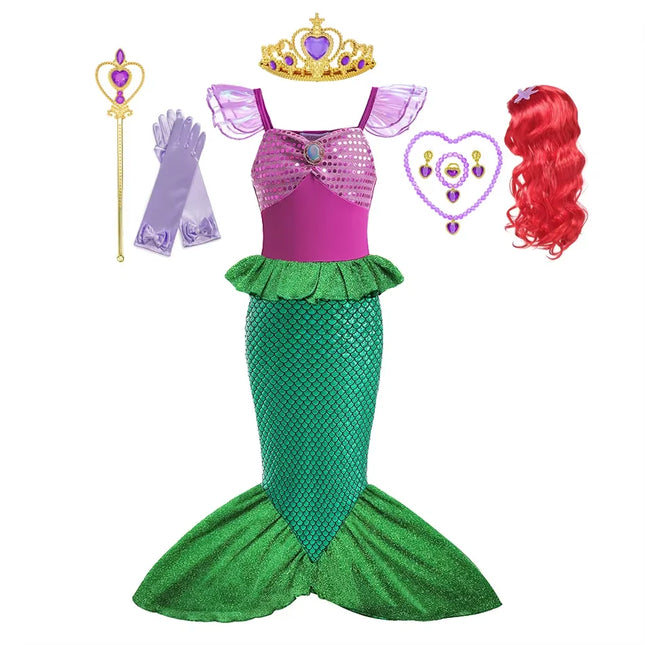 New Girl Dresses Princess Costume Kids Mermaid Cosplay Costume Kids Carnival Birthday Party Prom Costume Party Dresses For girls