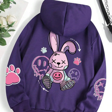 Hip Hop Street Casual Printed Female Hoodies Fashion Hoodie Oversize Loose New Sweatshirts Autumn Warm Fleece Clothing