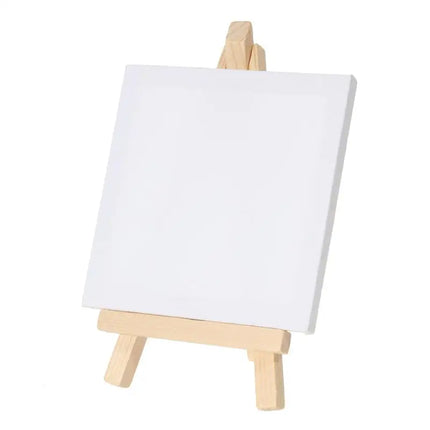 12pcs Artists 5 inch Mini Easel +3 inchx3 inch Mini Canvas Set Painting Kids Craft DIY Drawing Small Table Easel for School