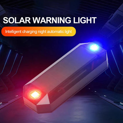 Mini Solar Power Car Warning Light LED Flashlight Car Motorcycles Alarm Lamp In-Night Caution Strobe Warning Light Running Lamp