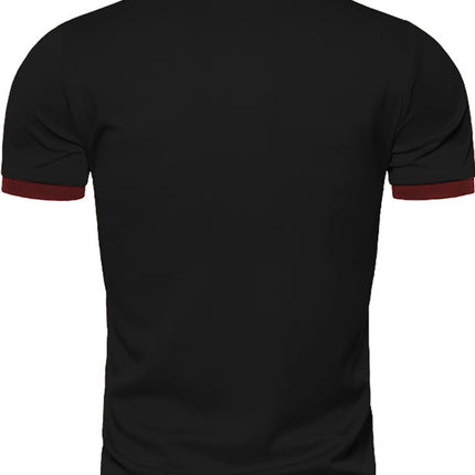 Men's Solid Color Short Sleeve T-Shirt Collar Polo Comfortable Breathable Fashion Basic Fit for Spring/Summer