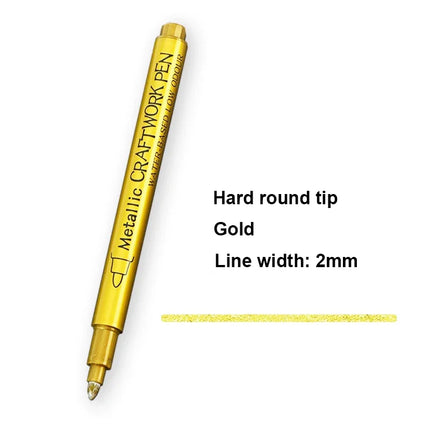 2/1Pc Brush Metallic Marker Pens Gold Silver Color Permanent Art Marker For Manga Crafts Scrapbooking School Stationery Supplies