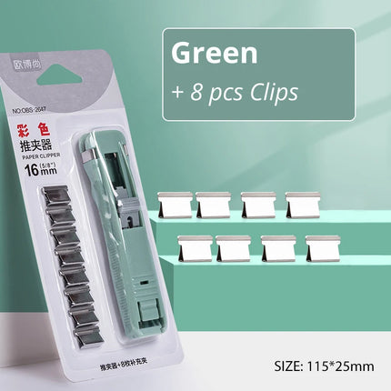 Mini Traceless Reusable Hand Clamp Push Stapler Paper Book File Office School Student Binder Binding Tools Supplies Accessories