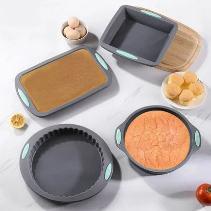 3D Pastry Silicone Cake Mold Baking Set Tools For Cake Pan Kitchen Fluted Tube Savarin Chiffon Pan Bakeware Airfryer Accessories