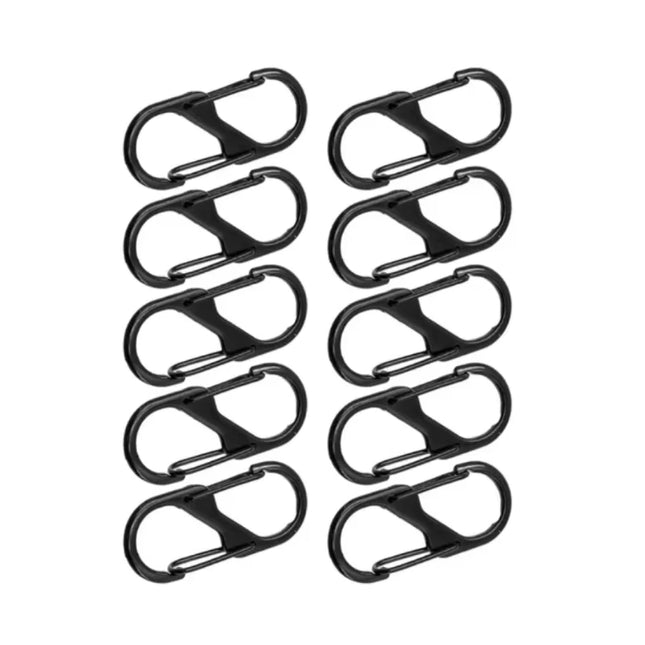 1~10PC Slock Buckles, Metal Double Headed Keychains, Octagonal Buckles, Spring Clips, Camping and Hiking Accessories
