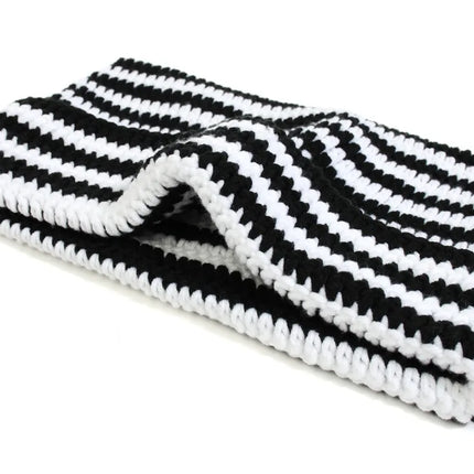 New Japanese Streetwear Harajuku Beanie Little Devil Striped Knitted Hat Women Girls Autumn Winter Cute Cat Ears Cap