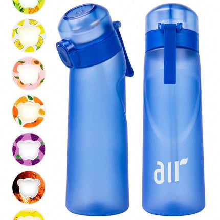 1pc Air Water Bottle With 1pc Random Flavor Pods Portable Transparent With Straw Leak Proof Suitable for Outdoor Sports