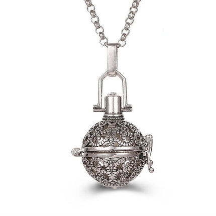 New Charm Mexico Chime Hollow Angel Wings Vintage Necklace Jewelry Music Ball Aroma Pendant For Women Summer Fashion Accessories