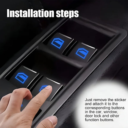 18Pcs/set Car Function Button Switch Button Fluorescent Stickers Waterproof Wear-resistant Car Interior Decoration Stickers