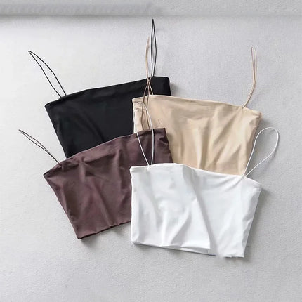 2022 Summer Women's Crop Top Sexy Elastic Cotton Camis sleeveless Short Tank Top Bar