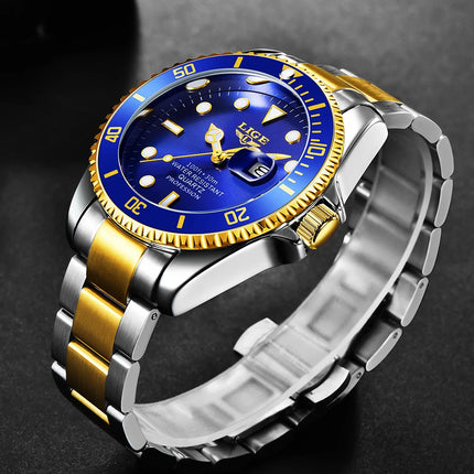 LIGE Fashion Sport Watch for Man Waterproof Military Men's Quartz Wristwatches Top Brand Luxury Big Men Watch Relogios Masculino
