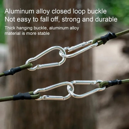 Outdoor Heavy Duty Bungee Cord Elastic Tie Strap String Carabiner Hooks Kayak Cycling Luggage Packing Ropes Camping Accessories