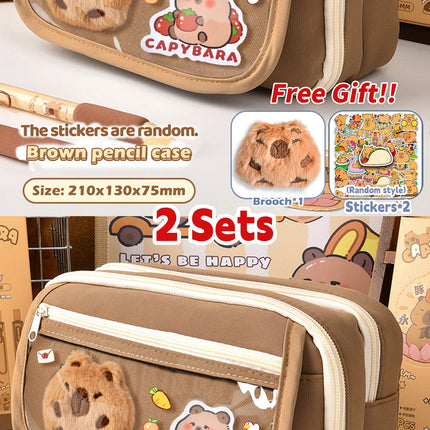 1Pc Large Capacity Pencil Case Flip Cover Stationery Pencil Bag Simple Stationery Storage bag School Office Supplies Stationery