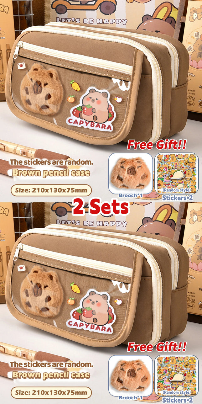 1Pc Large Capacity Pencil Case Flip Cover Stationery Pencil Bag Simple Stationery Storage bag School Office Supplies Stationery