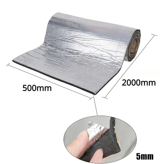 2000*500mm 5/10mm Car Soundproof Mat Proofing Deadener Heat Noise Insulation Deadening Mat Hood Closed Cell Foam Accessories