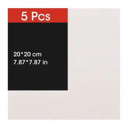 5pcs Canvas Board For Painting Cotton Blank,Primed White,Suitable For Gouache,Watercolor,Acrylic,Oil Painting,Art Supplies,HB-03