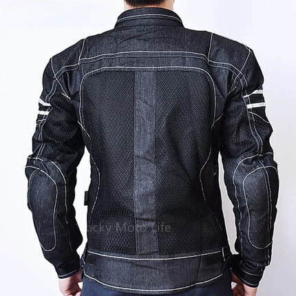KOMINE JK006 Jacket Spring Breathable Denim Mesh Racing Ride High-performance Drop Resistance Clothing Motorcycle Jacket