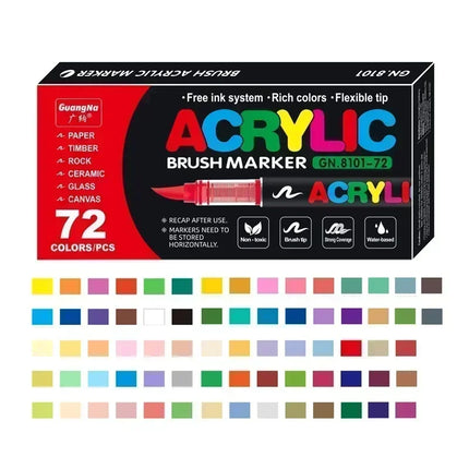 12/24/36/48/72/120 PCS GuangNa Acrylic Color Soft Head Markers Painted Graffiti Christmas Gfit Marker Set Festival Art Supply