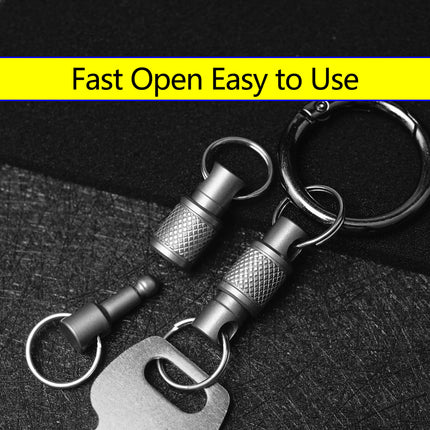 Titanium Alloy Keychain Outdoors EDC Tool Double Headed Quick Pull Buckle Removable Portable Mountaineering Buckle New Durable