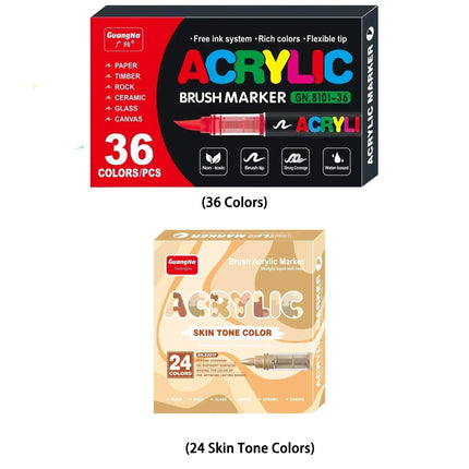 12/24/36/48/72/120 PCS GuangNa Acrylic Color Soft Head Markers Painted Graffiti Christmas Gfit Marker Set Festival Art Supply