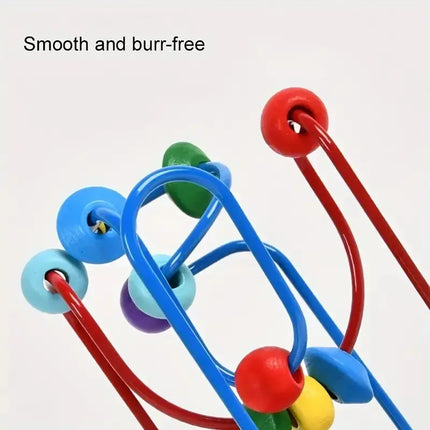 Colorful Wooden Roller Coaster Educational Circle Toy For Preschool Learning Bead Maze Toy Perfect Gift For Young Children