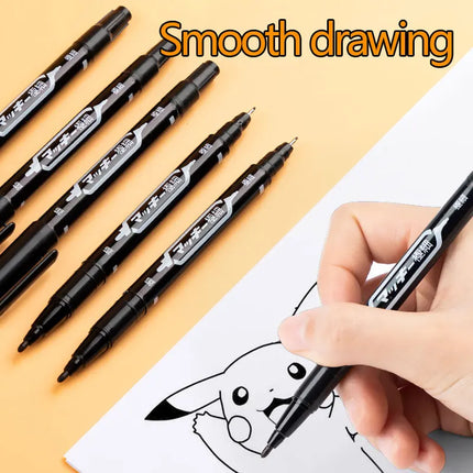10 PCS Permanent Markers Pens Manga Waterproof Double Sided Colored Oily Ink Sketch Painting Art School Supplies Stationery