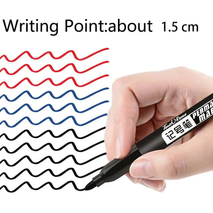 6 PCS Permanent Marker Pen Manga Drawing Markers Black Blue Red Waterproof Ink Sketch Pens Stationery Art School Supplies